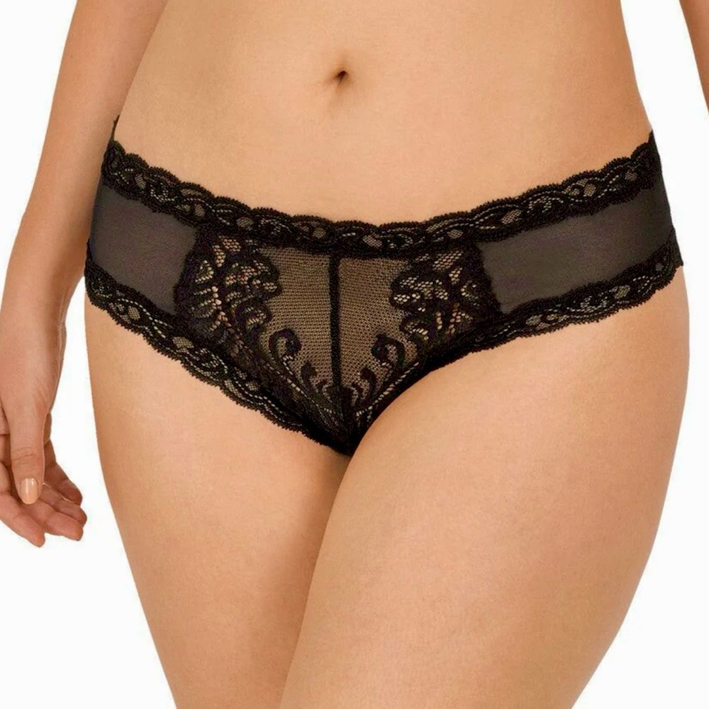 - Natori L Feathers Black Hipster Brief! NEW!
